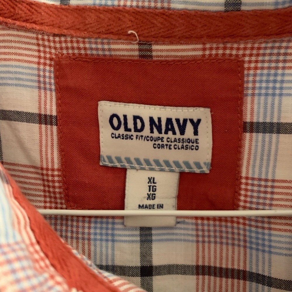 Men’s Old Navy Checkered Shortsleeved Lightweight Cotton Classic Fit Shirt XL - Picture 3 of 4